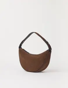 O My Bag Damen Handtasche LEO Short strap Chocolate Suede