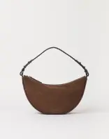 O My Bag Damen Handtasche LEO Short strap Chocolate Suede