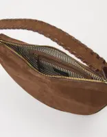 O My Bag Damen Handtasche LEO Short strap Chocolate Suede