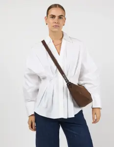 O My Bag Damen Handtasche LEO Crossbody Strap Chocolate Suede