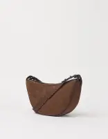 O My Bag Damen Handtasche LEO Crossbody Strap Chocolate Suede