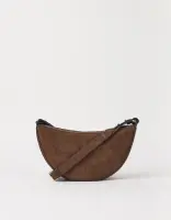 O My Bag Damen Handtasche LEO Crossbody Strap Chocolate Suede