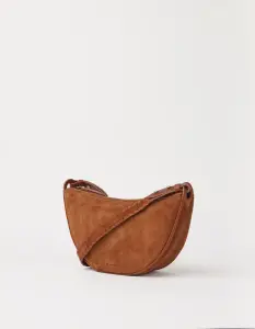 O My Bag Damen Handtasche LEO Crossbody Strap Cognac Suede