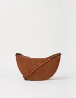 O My Bag Damen Handtasche LEO Crossbody Strap Cognac Suede