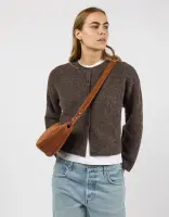 O My Bag Damen Handtasche LEO Crossbody Strap Cognac Suede