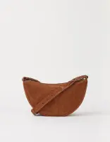 O My Bag Damen Handtasche LEO Crossbody Strap Cognac Suede