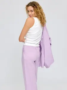 Mazine Damen Hose Wide Leg Linen Pants bright lavender