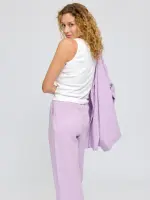 Mazine Damen Hose Wide Leg Linen Pants bright lavender