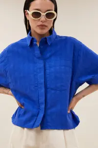 by bar Damen Bluse Novi azul blue