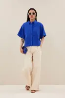 by bar Damen Bluse Novi azul blue