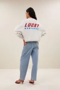 by bar Damen Sweater Bibi melange lucky everyday light grey melee