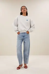 by bar Damen Sweater Bibi melange lucky everyday light grey melee