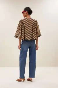 by bar Damen Bluse Davin manilla print