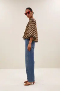 by bar Damen Bluse Davin manilla print