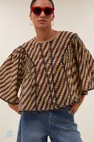 by bar Damen Bluse Davin manilla print