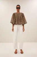by bar Damen Bluse Davin manilla print