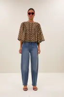 by bar Damen Bluse Davin manilla print