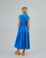 Brava Damen Kleid Sleeveless Shirtdress blue