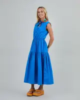 Brava Damen Kleid Sleeveless Shirtdress blue
