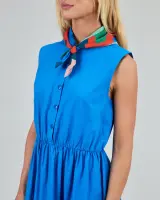 Brava Damen Kleid Sleeveless Shirtdress blue