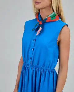 Brava Damen Kleid Sleeveless Shirtdress blue L