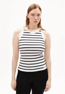 Armedangels Damen Top Kanitaa stripes white-black
