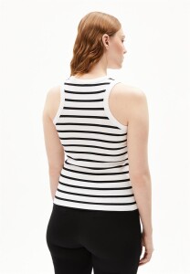 Armedangels Damen Top Kanitaa stripes white-black
