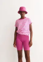 Armedangels Damen T-Shirt Idaara stripe white-very berry