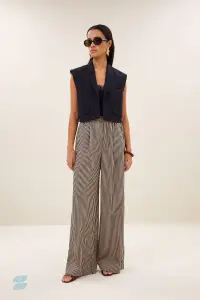 by bar Damen Hose celin stripe burgundy