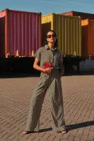 by bar Damen Hose celin stripe burgundy
