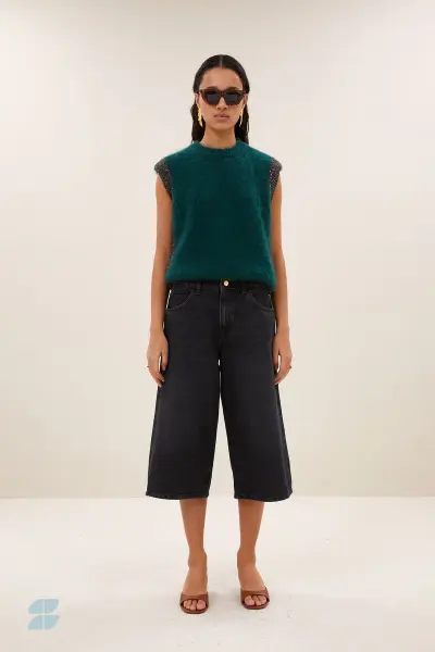 by bar Damen Shorts Noho long denim jet black