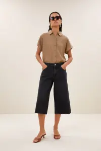 by bar Damen Shorts Noho long denim jet black
