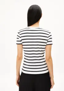 Armedangels Damen T-Shirt Kardaa Stripes white-black