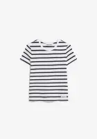 Armedangels Damen T-Shirt Kardaa Stripes white-black