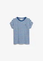 Armedangels Damen T-Shirt Idaara stripe white-lapis blue