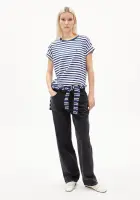 Armedangels Damen T-Shirt Idaara stripe white-lapis blue
