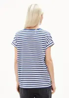Armedangels Damen T-Shirt Idaara stripe white-lapis blue