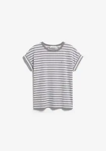 Armedangels Damen T-Shirt Idaara stripe white-silver melange