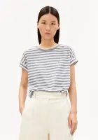 Armedangels Damen T-Shirt Idaara stripe white-silver melange