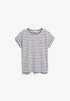 Armedangels Damen T-Shirt Idaara stripe white-silver melange