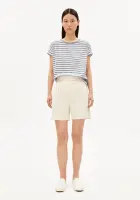 Armedangels Damen T-Shirt Idaara stripe white-silver melange