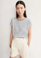 Armedangels Damen T-Shirt Idaara stripe white-silver melange