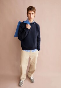 Armedangels Herren Pullover BAARO Fleece night sky