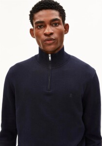 Armedangels Herren Pullover Troyer Faabes Fleece Night Sky