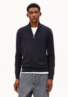 Armedangels Herren Pullover Troyer Faabes Fleece Night Sky