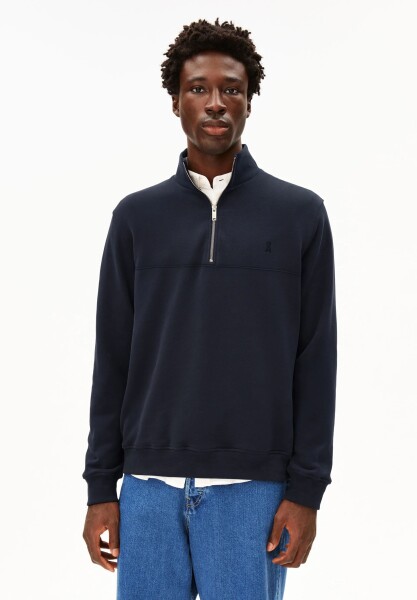 Armedangels Herren Pullover Troyer WAARLO Fleece night sky