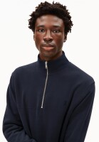 Armedangels Herren Pullover Troyer WAARLO Fleece night sky