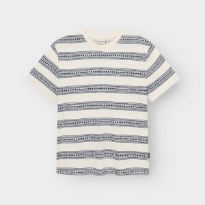 Dedicated Herren T-Shirt Stockholm Floral Stripe Blue