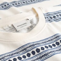 Dedicated Herren T-Shirt Stockholm Floral Stripe Blue