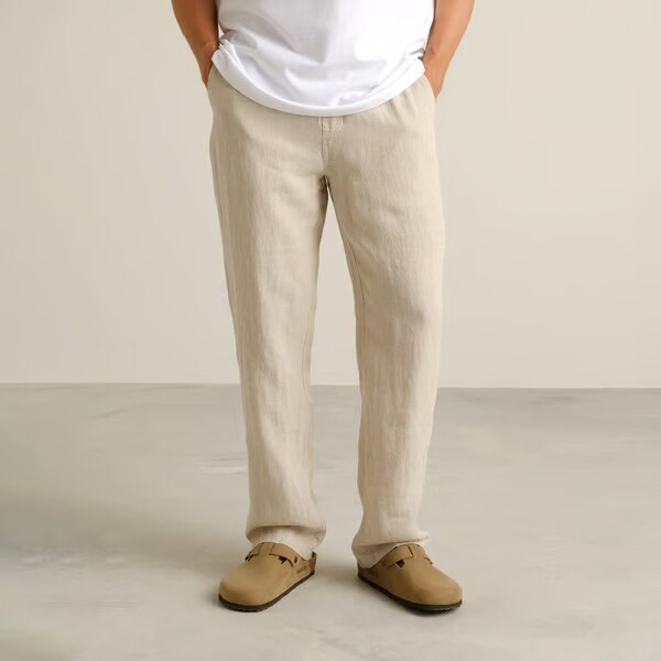 Dedicated Herren Hose Borrby Linen Ecru